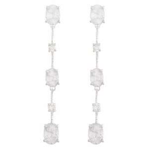 JanKuo Jewelry Silver Tone Long Prom and Bridal CZ Earrings in Four 