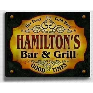  Hamiltons Bar & Grill 14 x 11 Collectible Stretched 