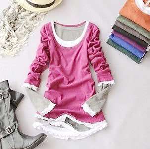 Lovely Floral Trendy Knit New Women Shirt Top  