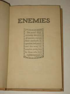 Watch Tower Bible & Tract Society ENEMIES 1937 1stEd  