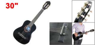 Musical Instruments Steel Strings Black Wooden Acoustic Guitar  