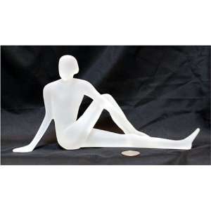 Yoga Positions Acrylic Glass Look Statue Figurine Frosted White 