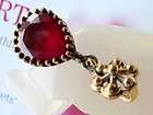 RUBY WITH ZIRCONS STERLING SILVER ELEGANT TURKISH PENDANT  