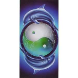  Dolphin Harmony Ying Yang Beach Towel