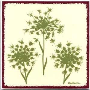 TILES, WALL PLAQUES AND TRIVETS, HAND PAINTED WITH BOTANICAL THEMES 