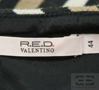 Red Valentino Brown And Black Zigzag Print Sleeveless Dress Size 44 