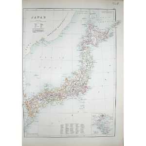  BLACKS MAP 1890 JAPAN TOKIO PACIFIC OCEAN YESSO