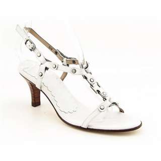 Vaneli Leyla Womens SZ 8 White Strappy Heels N Narrow Open Toe Shoes 