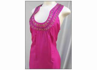   Segal Pink Lustrous Silk Shift Dress w/ cutaway shoulders 10  