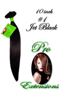 in hair extension set is colored 1 jet black the set is 10 inches long 