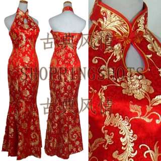   dress qipao cheongsam wedding 100203 red multi size in stock  