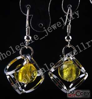 WHOLESALE 15pairs murano lampwork glass&metal handwork earring