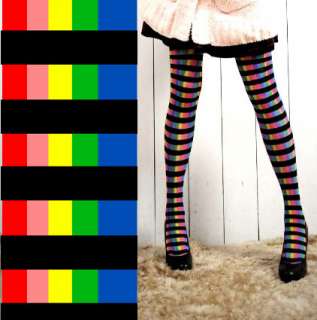 Special Design Pantyhose Rock Rainbow Zebra Stripe  
