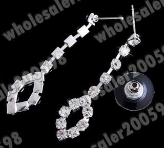 Bridal Set/Rhinestone Crystal Clear Necklace&Earrings  