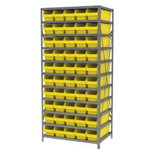   Inch H Powder Coated Steel Shelving Unit with 10 Shelves and 50 Yellow
