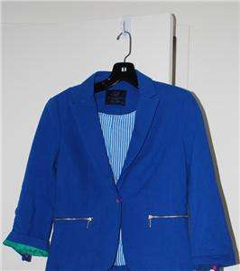 RARE Zara blue pique blazer SEEN ON CELEB size S Small  