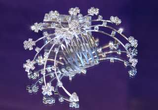 Bridal Wedding Prom Butterfly Crystal Hair Comb T1054  