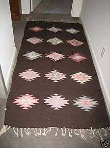 Oaxaca Zapatac Indian Mexican brown pastel wool rug  