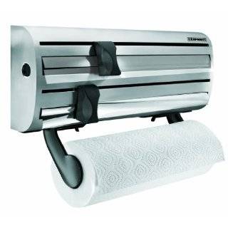 Leifheit Wall Mounted Paper Towel, Foil, and Plastic Wrap Dispenser