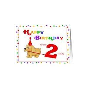  Little Puppy Dog 2nd Happy Birthday Greeting cards Card 