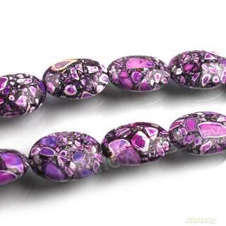 1string 110423+ Oval Purple Loose Gemstone Turquoise Bead 18mm Jewelry 