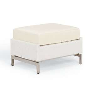 Outdoor Ottoman with Cushion in White Finish   Wyndham Off 