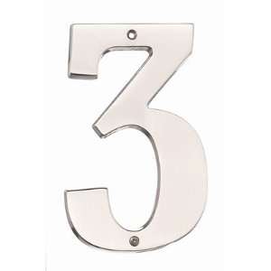  Figured House Numbers Finish Matte Black, Number 3, Size 