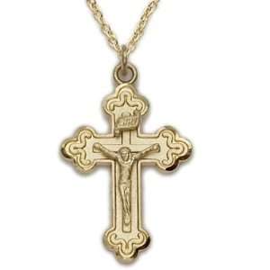   Crucifix Necklace in a Trinity Style Design on 18 Chain Jewelry