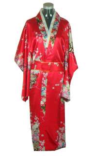 Vintage Yukata Japanese Kimono Costume Dress with Obi  