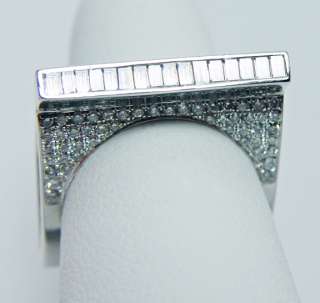 Designer 1.32ct Baguette Diamond Ring 18K White Gold  