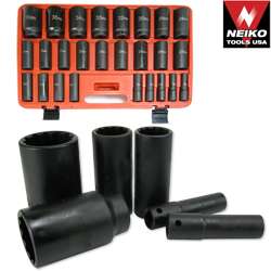 INCH DR DRIVE 12 POINT DEEP IMPACT METRIC MM SOCKET TOOL SET FOR 