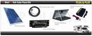 RV Solar Panel Kit   85 Watt 12 Volt   PLUG & PLAY   5 IN 1  