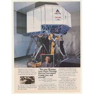 1984 Delta Airlines Singer Link Flight Simulator Print Ad (51617 