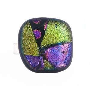  Ring   XR5   Dichroic Glass on Adjustable Sterling Silver 
