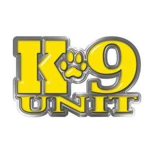 Reflective K9 Unit with Dog Paw Law Enforcement Decal in Yellow   7.5 