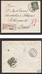 Yugoslavia Sc 2L34, 2L38 on 1919 Registered cover  