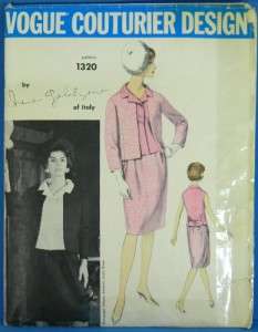 Vogue 1320 Galitzine Italy Couturier Pattern Suit Blouse Size 14 