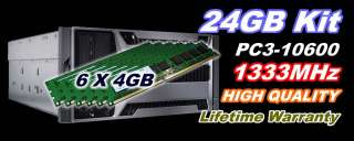 24GB (6X4GB) DDR3 1333MHz ECC UDIMM Dell PE HP ProLiant  