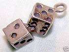 STERLING SILVER PAIR DICE BRACELET CHARM COME ON 7