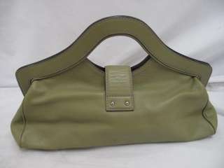 Marc Jacobs Pea Green/Purple Stitched Leather Top Handle Bag  