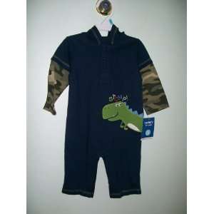    Carters Boys 1 piece L/S Hooded Jumpsuit Navy 6 Months Baby