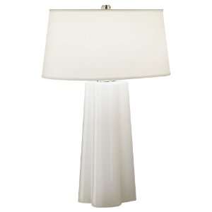   Abbey Wavy Collection White Cased Glass Table Lamp