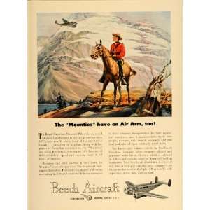   Ad Beech Airplane Royal Canadian Mounted Police   Original Print Ad