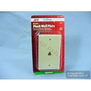  ACE Ivory Modular Phone Jack Wallplate 4 Wire Telephone 