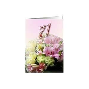  71st Happy Birthday   Pink bouquet Card Toys & Games