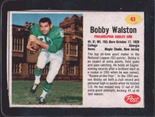 1962 Post #43 Bobby Walston SP G/VG J161009  