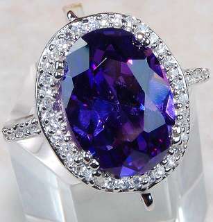 Amethyst,White Topaz & 925 SOLID STERLING SILVER Ring Size 7.Item is 