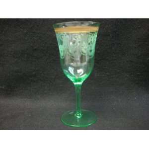   MORGANTOWN WATER GOBLET NECKLACE GREEN GOLD (#7577) 