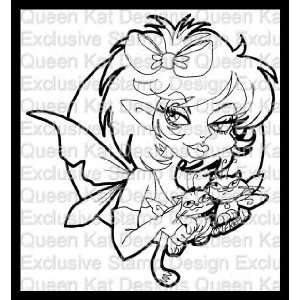 Kitty Cat Fairy Unmounted Rubber Stamp