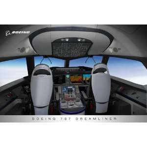  787 Dreamliner Flight Deck Poster 